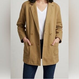 Madewell Jacket Blazer Double-Breasted Tan chino khaki NWT SMALL